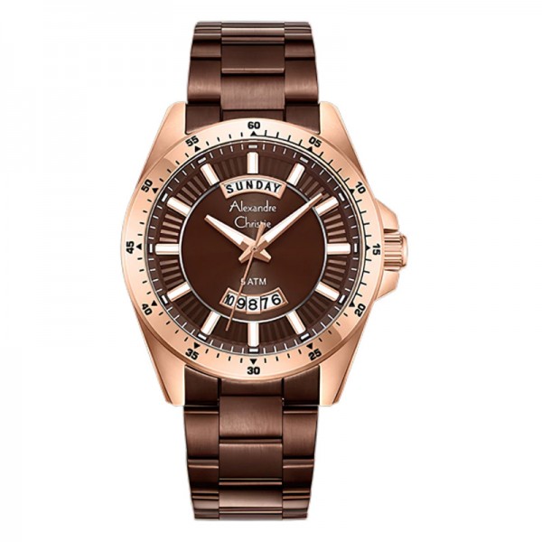Alexandre Christie AC 6678 Rosegold Brown Man MEBROBO